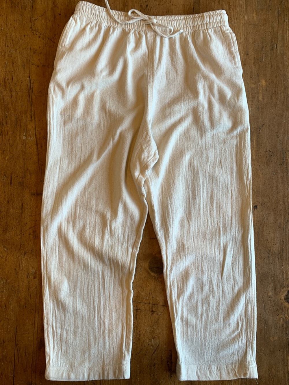 Women's Organic Cotton Drawstring Pants in Off-White